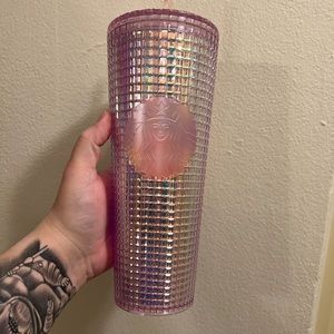 BNWT Starbucks pink disco grid